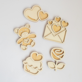 Houten minispeeltrayset - Liefde / Valentijn