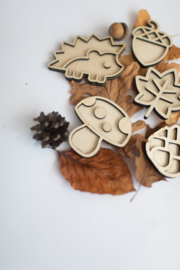Houten minispeeltrayset -De herfst -