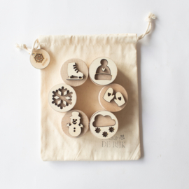 Houten stempelset - De winter -