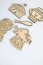 Houten minispeeltrayset - Het circus