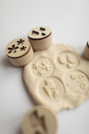 Houten mini stempelset - Neerslag -
