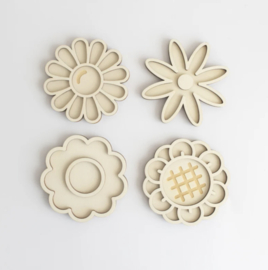 Houten minispeeltrayset - Bloemenset 2