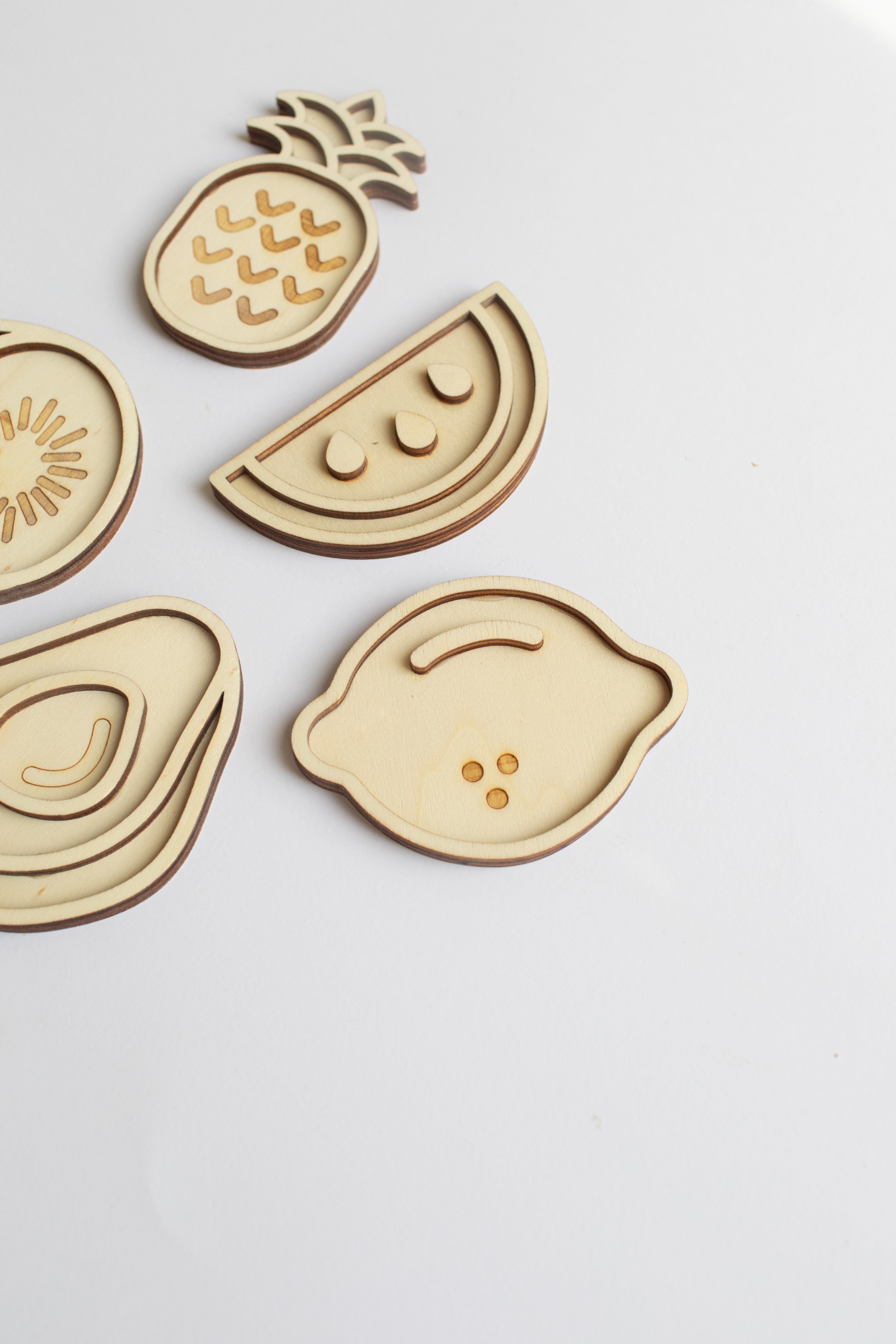 Houten minispeeltrayset - Tropisch fruit