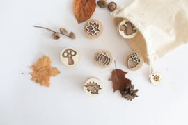 Houten stempelset - De herfst -