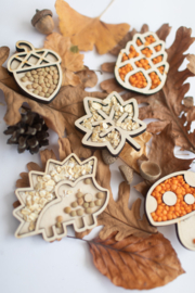 Houten minispeeltrayset -De herfst -