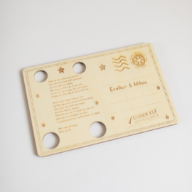 Kaart met persoonlijke welkom tekst (met gaten)