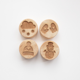 Houten stempelset - De winter
