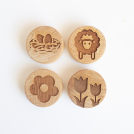 Houten stempelset - De lente