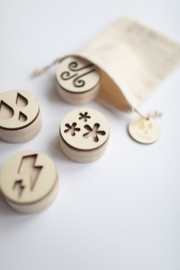 Houten mini stempelset - Neerslag -