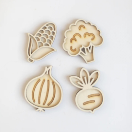 Houten minispeeltray set - Groente uitbreiding!