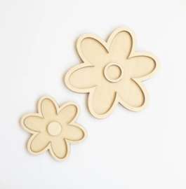Houten speeltrayset - Bloemen