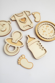 Houten minispeeltrayset - Baby op komst!