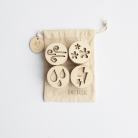 Houten mini stempelset - Neerslag -