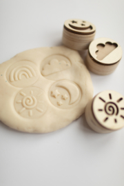 Houten mini stempelset - Het weer  -