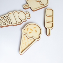 Houten minispeeltrayset - ijsjes
