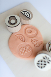 Houten mini stempelset - Tropisch fruit