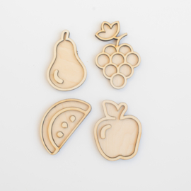 Houten speeltray miniset - Fruit
