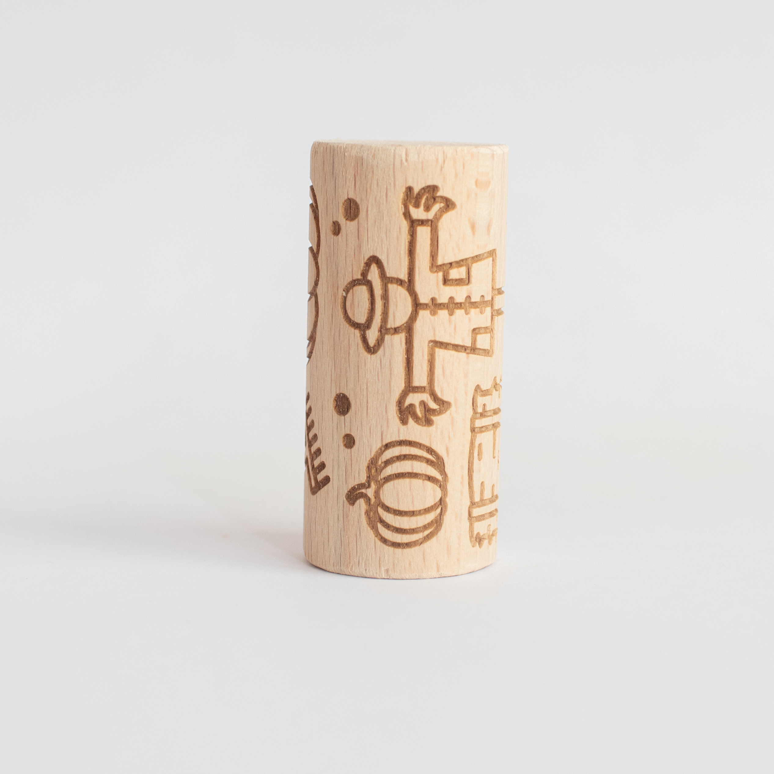 Houten roller - Pompoenveldje