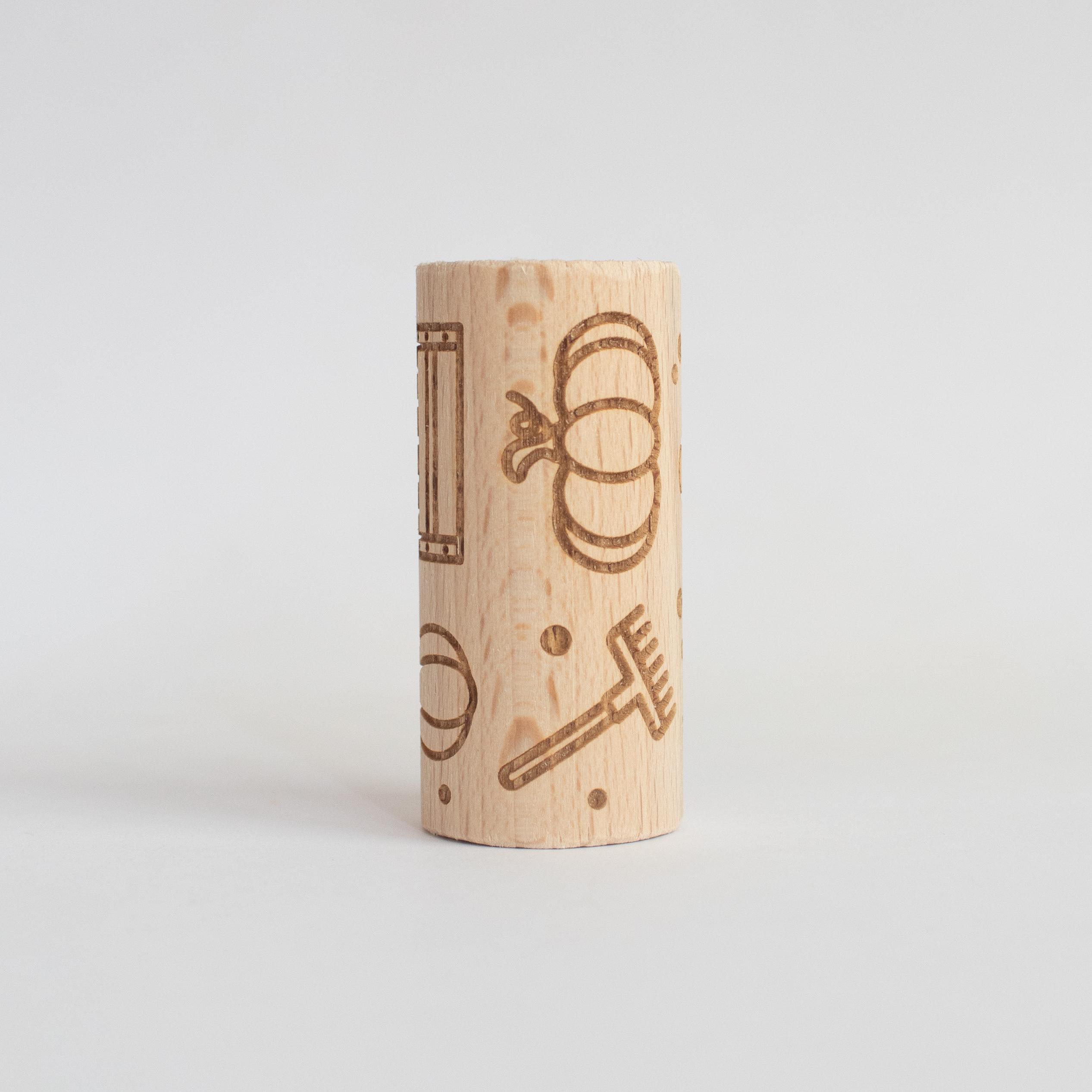 Houten roller - Pompoenveldje