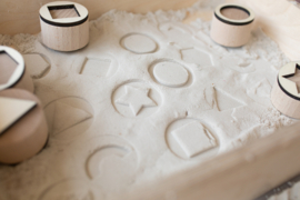 Houten stempelset - Geometrische vormen -