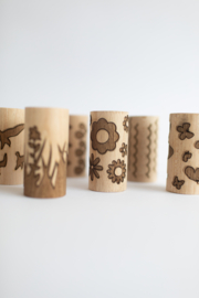 Houten roller - Bloemen