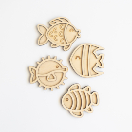 Houten minispeeltrayset - Visjes