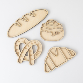 Houten speeltray miniset - De bakkerij