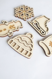 Houten minispeeltrayset -De winter -