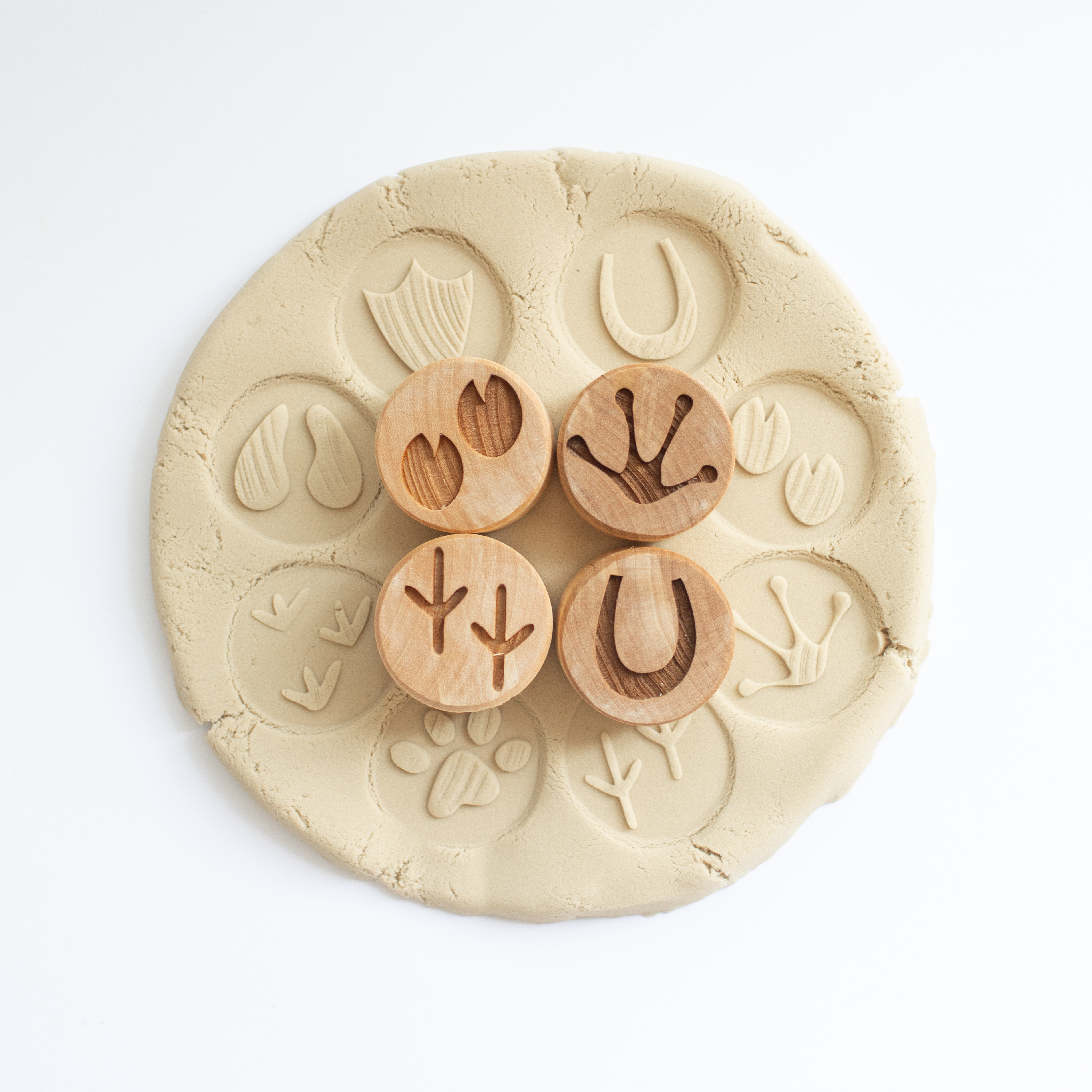 Houten stempelset - Dierensporen