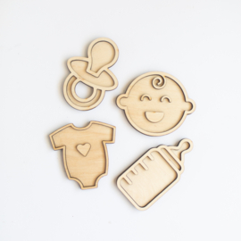 Houten minispeeltrayset - Baby op komst!