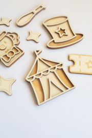 Houten minispeeltrayset - Het circus