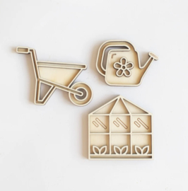 Houten minispeeltrayset - De moestuin