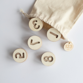 Houten stempelset - Cijfers -