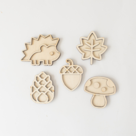 Houten minispeeltrayset -De herfst -