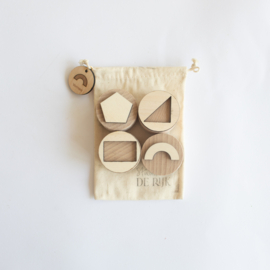 Houten mini stempelset - Geometrische vormen -