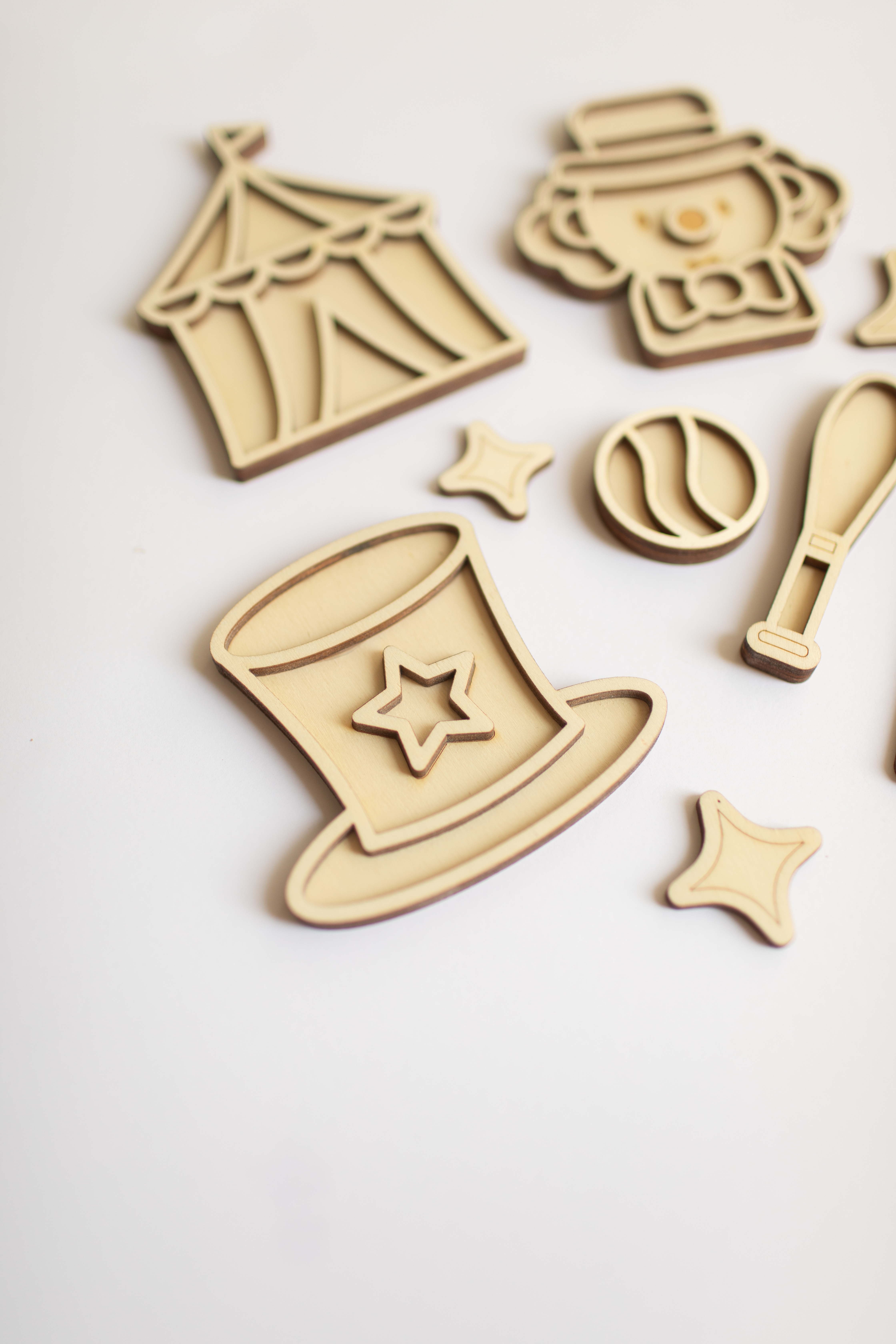 Houten minispeeltrayset - Het circus