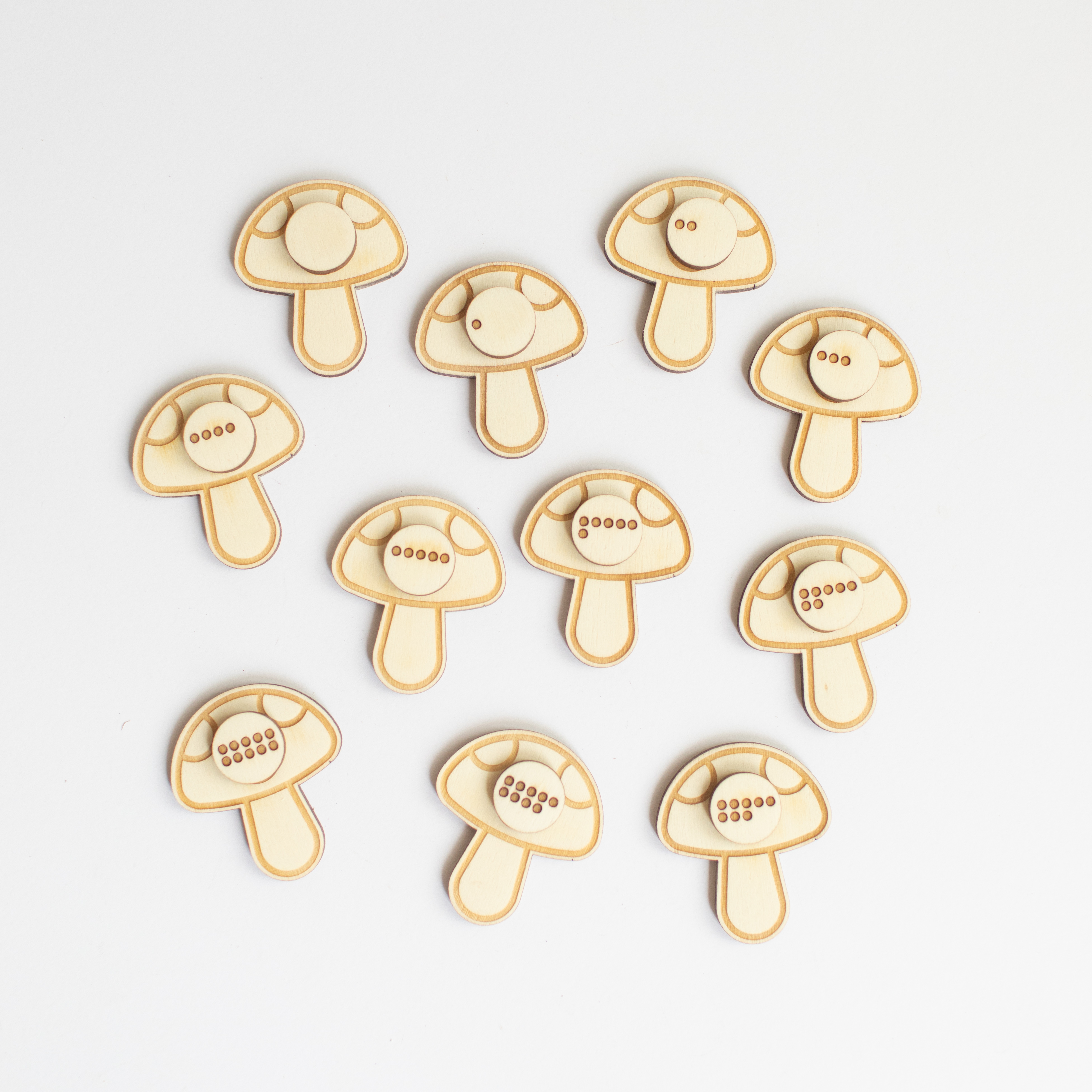 Telfiguren - Paddestoelen met stippen 0-10