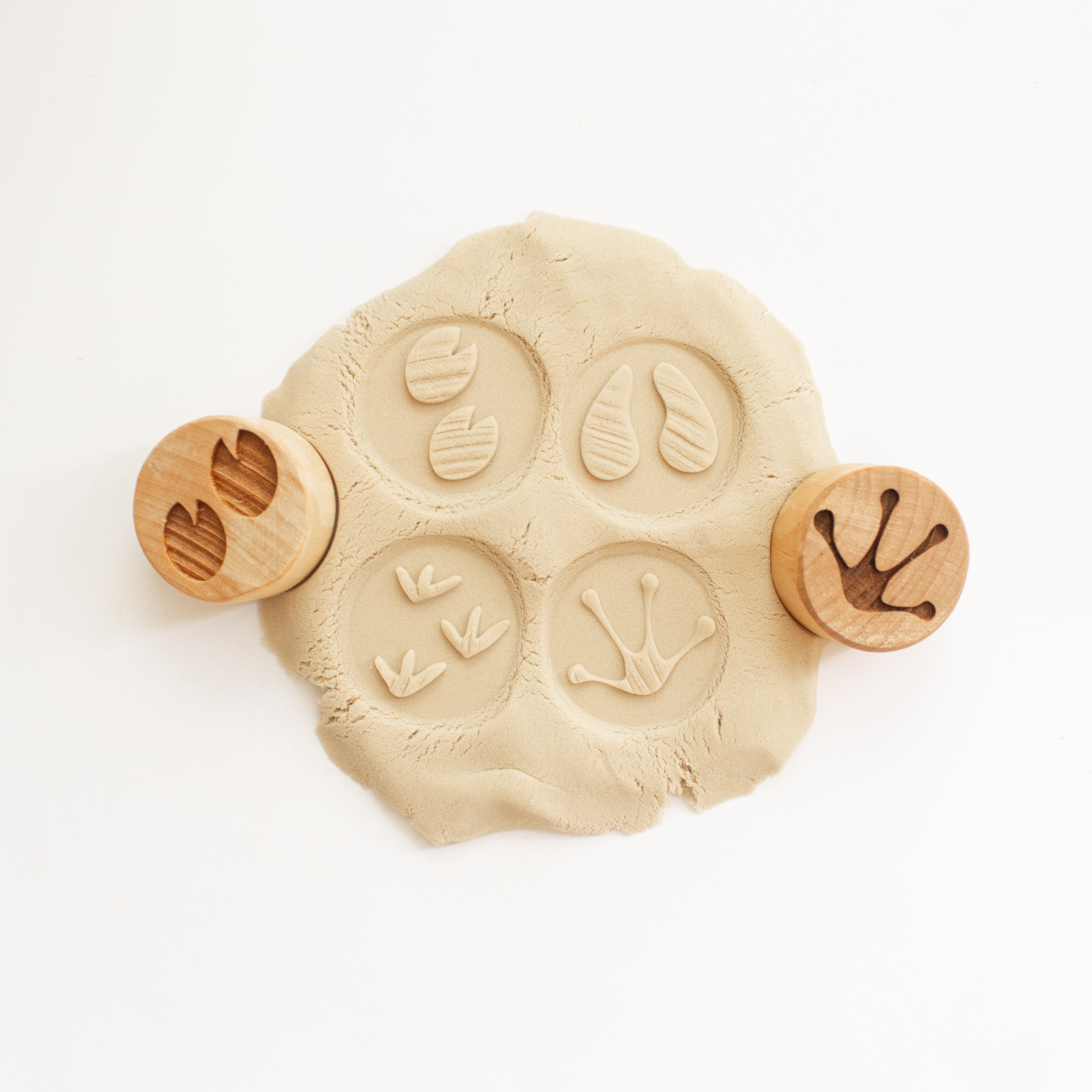 Houten stempelset - Pootafdrukken 2