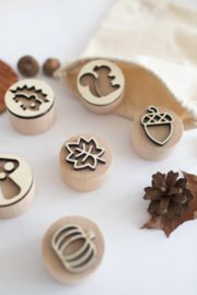 Houten stempelset - De herfst -