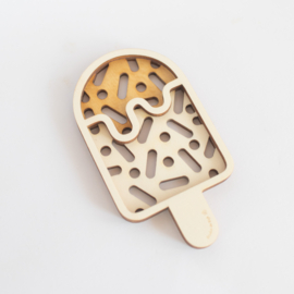 Houten zeefje - ijsjes