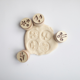 Houten mini stempelset - Neerslag -