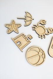 Houten minispeeltrayset - Op 't strand