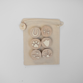 Houten stempelset - Dierensporen -