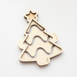Houten zeefje - Kerstboom
