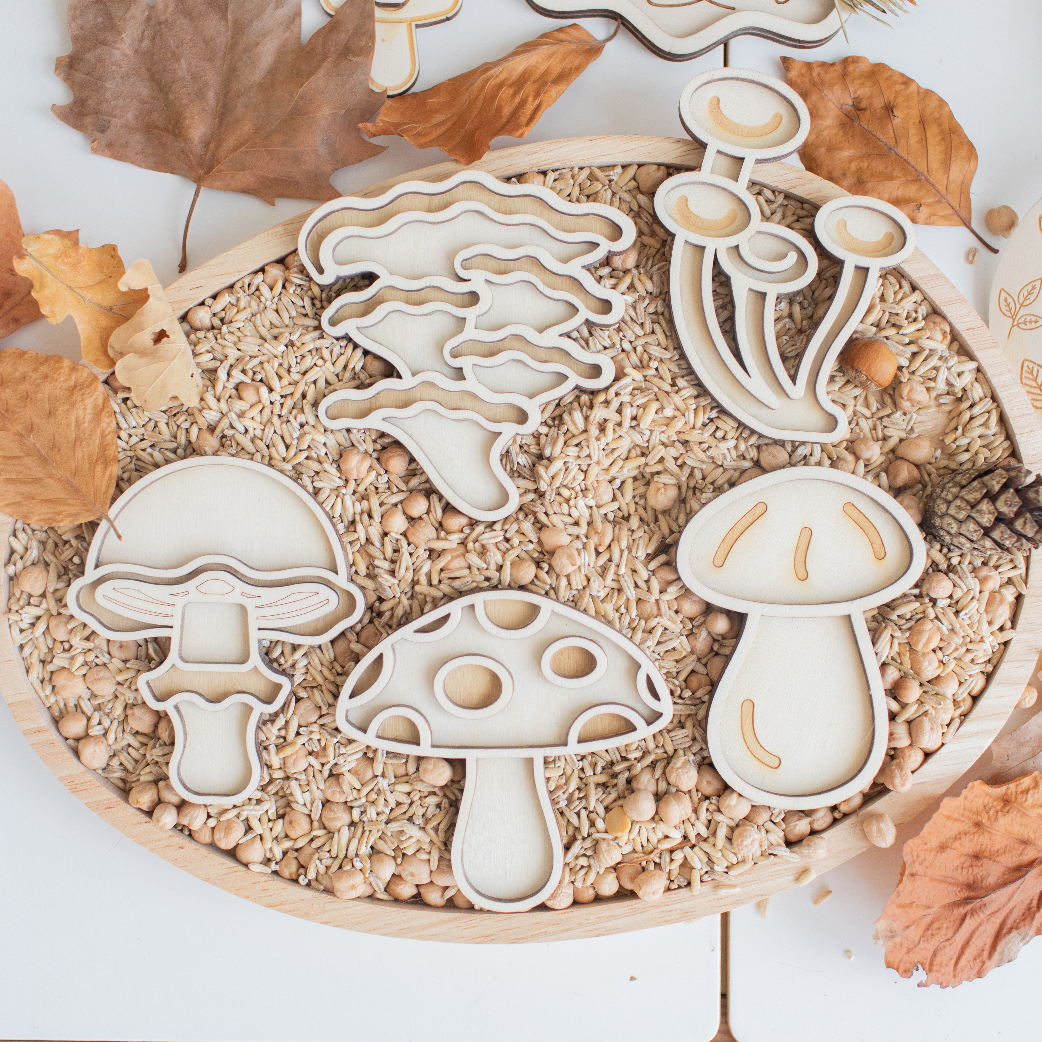 Speeltray miniset - Paddestoelen