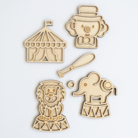 Houten minispeeltrayset - Het circus
