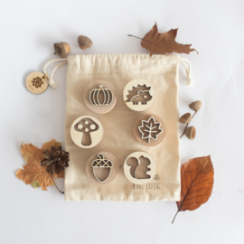 Houten stempelset - De herfst -