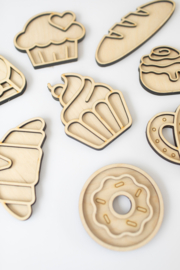 Speeltray miniset - Zoete gebakjes -