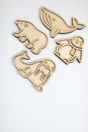 Houten minispeeltrayset - Pooldieren