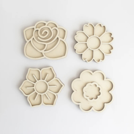 Houten minispeeltrayset - Bloemenset 1